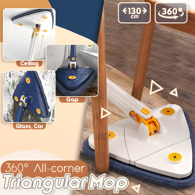 Trapeador Triangular Extensible 360° - Limpeza Prática e Eficiente para Cada Canto