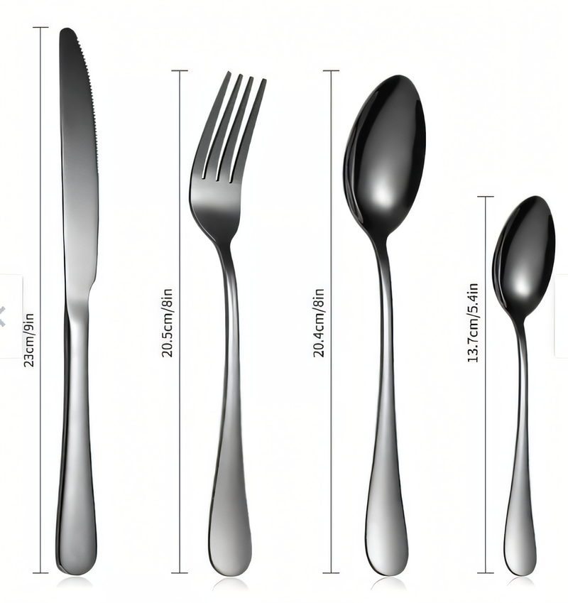 Set de Cubiertos de 24 Piezas en Acero Inoxidable – Elegancia y Durabilidad para Tu Mesa