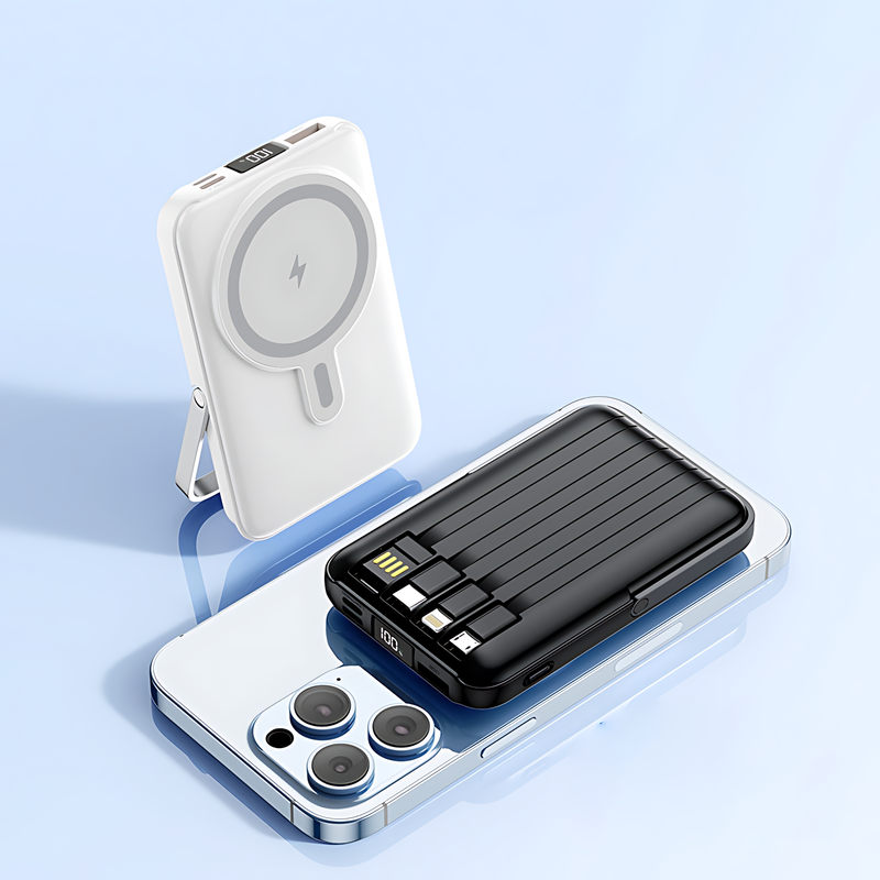 Power Bank con Cables Magnéticos – Carga Rápida y Conveniencia en Movimiento