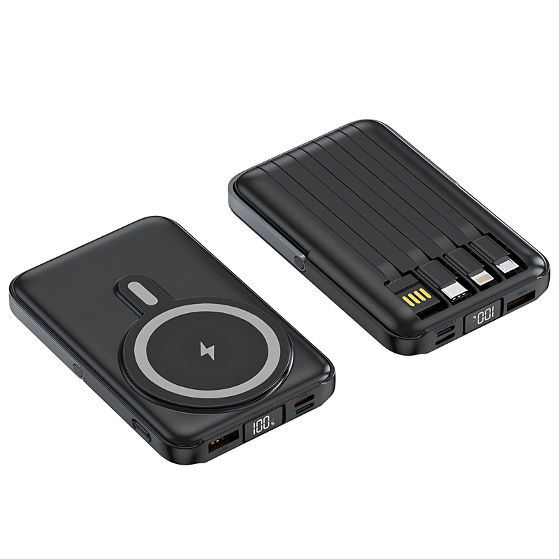 Power Bank con Cables Magnéticos – Carga Rápida y Conveniencia en Movimiento