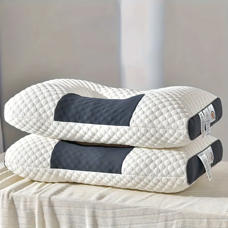 Set de 2 Almohadas Ortopédicas 3D de Algodón – Comodidad y Soporte Cervical