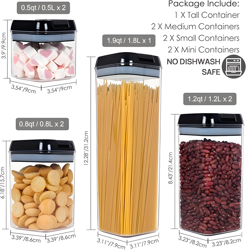 Set de Herméticos para Alimentos - 7 Piezas: Frescura y Organización para tu Cocina