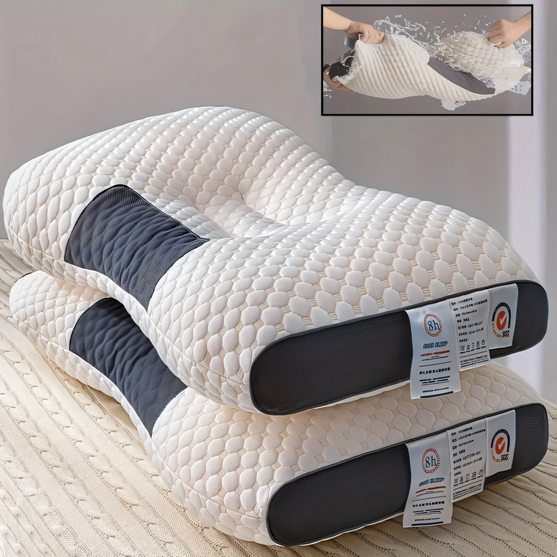 Set de 2 Almohadas Ortopédicas 3D de Algodón – Comodidad y Soporte Cervical